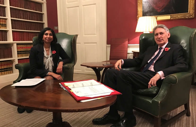 Suella Fernandes MP and the Chancellor, Phillip Hammond 