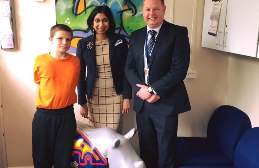 Suella visiting the Lord Wilson Academy in Fareham