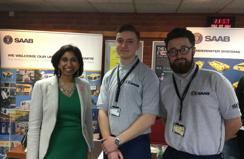 Suella at the 2016 apprenticeships fair 