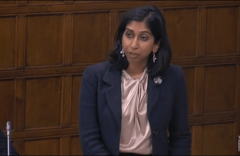 Suella making her debut speech in Westminster Hall 