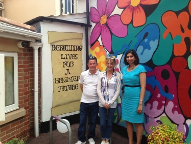 With staff at Two Saints in the new garden