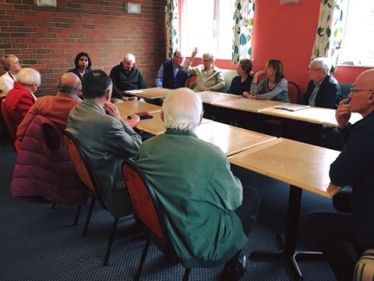 Suella and Fareham residents at a 'coffee & chat' meeting