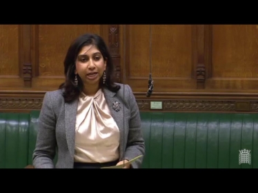 Suella speaking in Parliament 